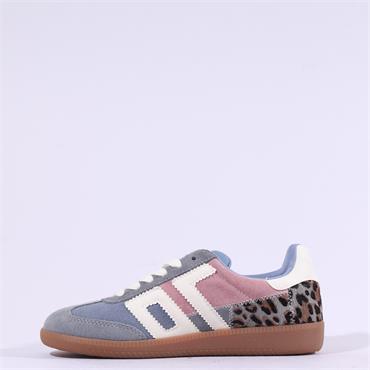 Back 70 Squid Gumsole Leopard Trainer - Blue Grey